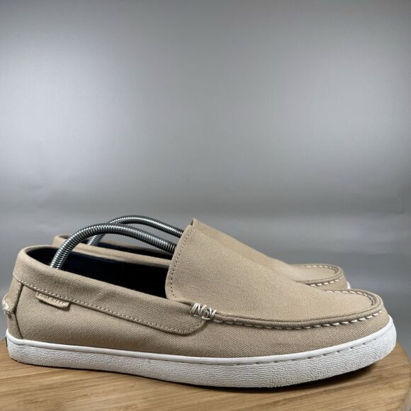 Cole Haan Grand.OS Mens Nantucket Penny Loafers 11 M Beige Canvas Casual - Picture 1 of 8